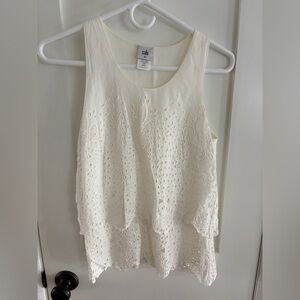 CAbi Cream Sleeveless Blouse